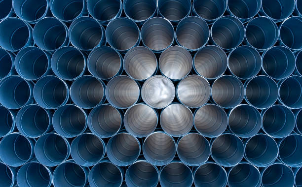 istock Full frame of stacked pipes 2147507343