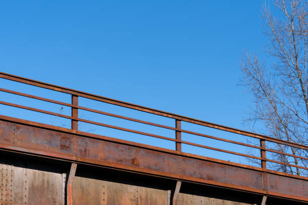 Germany, Berlin, February 25, 2024 - Low angle view of rusty of bridge against clear sky, Berlin Charlottenburg