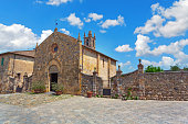 Chiesa di Santa Maria Assunta (Church of Santa Maria) in Monteriggioni, Tuscany, Italy