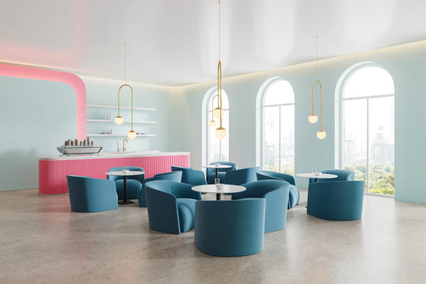 istock Blue and pink cafe corner 2147508713