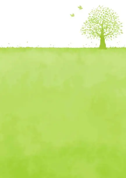 Vector illustration of Illustration of green trees and grasslands 19