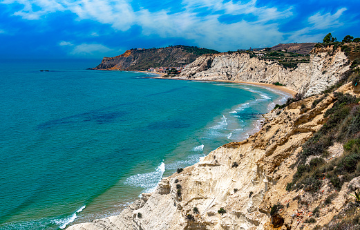 Scala dei Turchi, a rocky cliff on the coast of Realmonte, near Porto Empedocle, southern Sicily, Italy