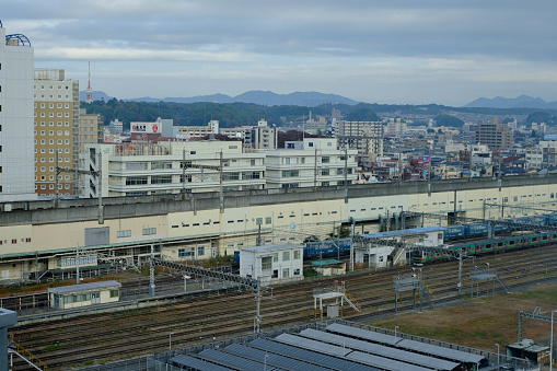 Sendai, Japan - Japan transportation by JR station.