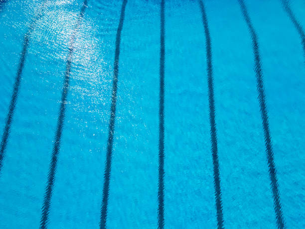 istock Blue Swimming Pool With Lines of Water 2147513596