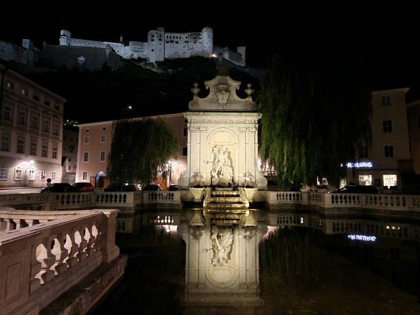 Salzburg - waterreflection in the night