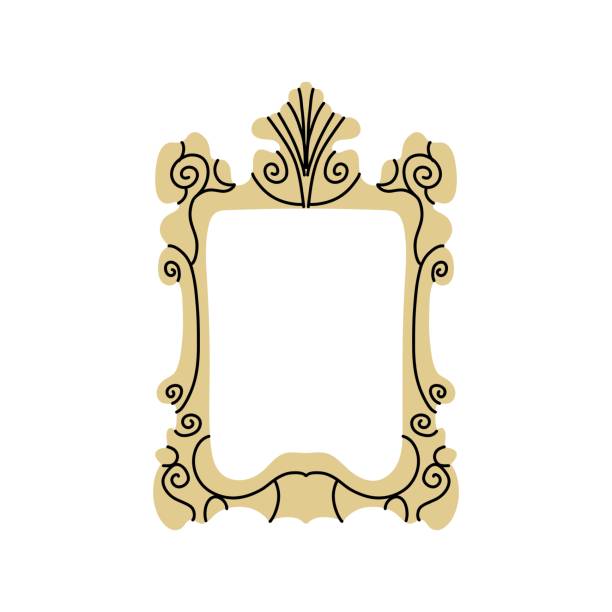 Vintage frame. Picture border. Various decorative isolated elements different forms in doodle style. Elegant retro frameworks. Modern mirror square design. Art gallery object. Vector illustration Vintage frame. Picture border. Various decorative isolated elements different forms in doodle style. Elegant retro frameworks. Modern mirror square design. Art gallery object, vector illustration cartoon of a fancy filigree border design stock illustrations