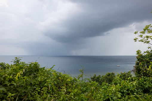 Seascape with storm clouds at Ko Phangan, Thailand.