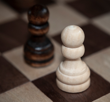 White And Black Pawn Chess Piece