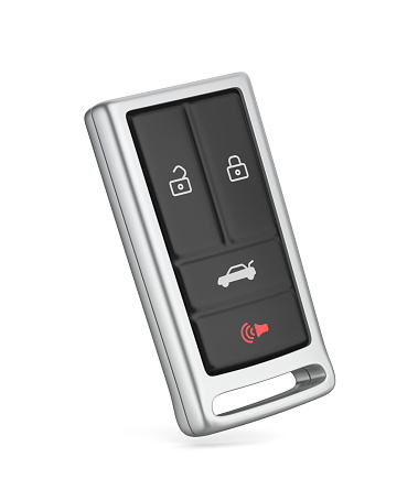 Remote car key on a white background