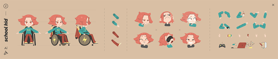 Chool Character Design School Character Kid Animation Design Kit Stock Illustration - Download ...