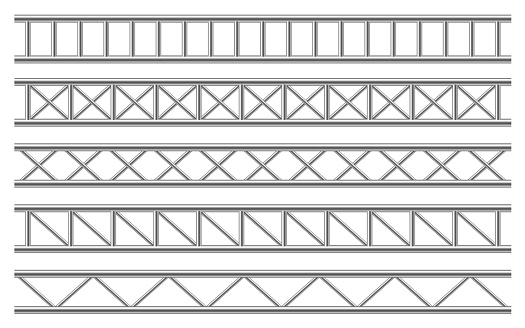 Steel truss girder vector illustration