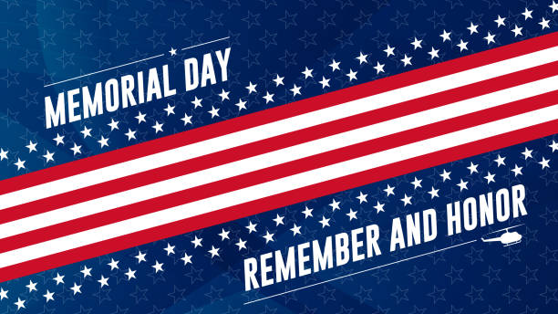 Memorial day Remember and Honor background  with national flag of United States. National holiday of the USA. vector art illustration
