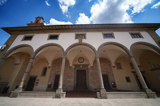 Impruneta, Italy - July 29, 2023: Basilica of Santa Maria all'Impruneta, in Florence province, Tuscany, Italy