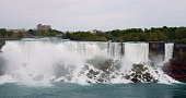 Most famous sights of American city of Niagara Falls. Magnificence of American Falls and its surroundings. Beauty of sights of American city of Niagara Falls.Tourist attractions concept