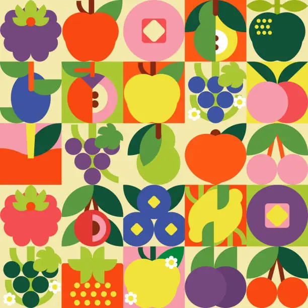 Vector illustration of Seamless pattern with fruits