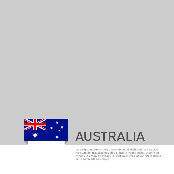 Vector illustration of Australia flag background. State patriotic australian banner, cover. Document template with australia flag on white background. National poster. Business booklet. Vector illustration, simple design