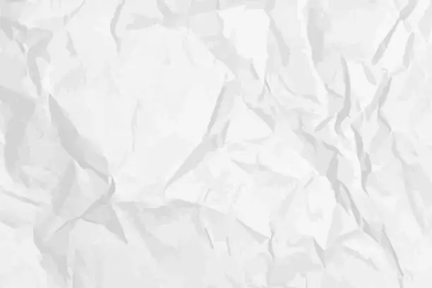 Vector illustration of White clean crumpled paper