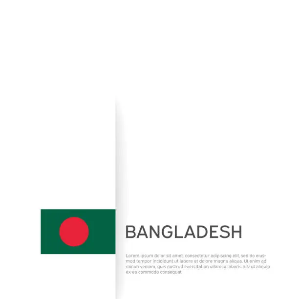 Vector illustration of Bangladesh flag background. State patriotic bangladeshi banner, cover. Document template with bangladesh flag on white background. National poster. Business booklet. Vector illustration, simple design