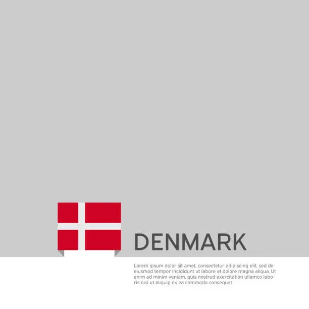 Vector illustration of Denmark flag background. State patriotic danish banner, cover. Document template with denmark flag on white background. National poster. Business booklet. Vector illustration, simple design