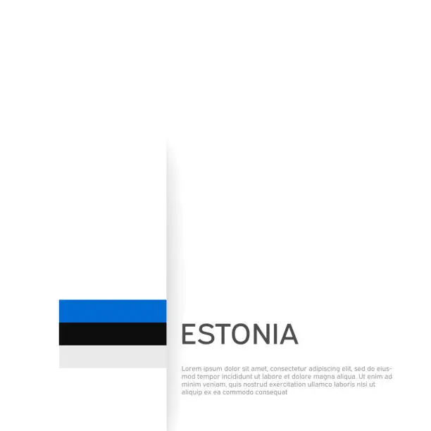 Vector illustration of Estonia flag background. State patriotic estonian banner, cover. Document template with estonia flag on white background. National poster. Business booklet. Vector illustration, simple design