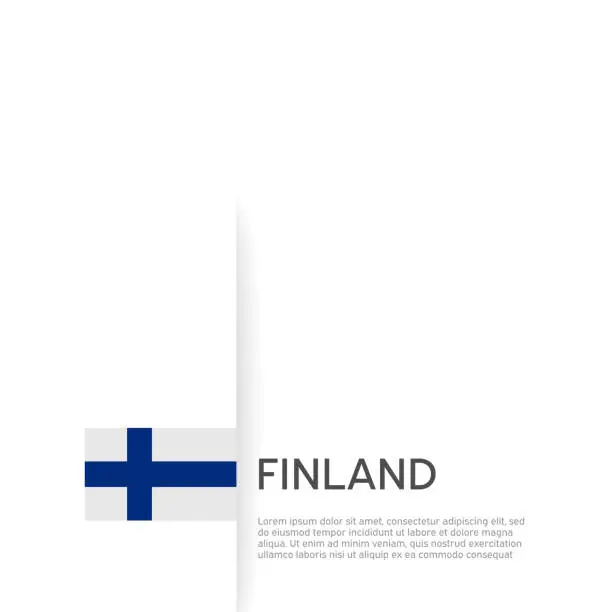 Vector illustration of Finland flag background. State patriotic finnish banner, cover. Document template with finland flag on white background. National poster. Business booklet. Vector illustration, simple design