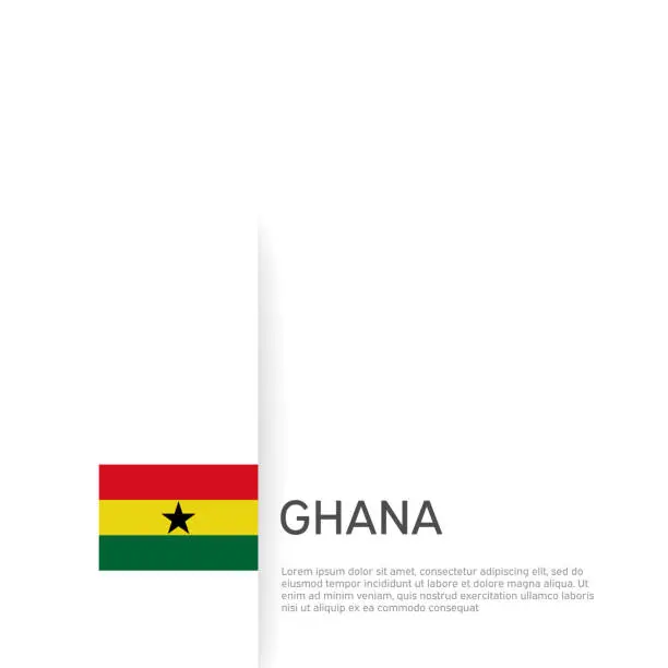 Vector illustration of Ghana flag background. State patriotic estonian banner, cover. Document template with ghana flag on white background. National poster. Business booklet. Vector illustration, simple design