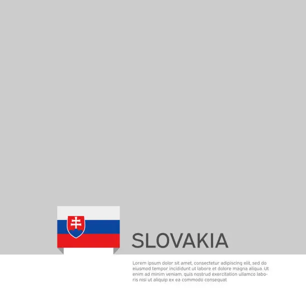 Vector illustration of Slovakia flag background. State patriotic slovak banner, cover. Document template with slovakia flag on white background. National poster. Business booklet. Vector illustration, simple design