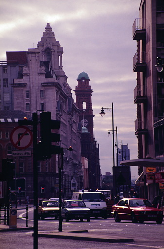 Oxford Road in Manchester UK during1990s