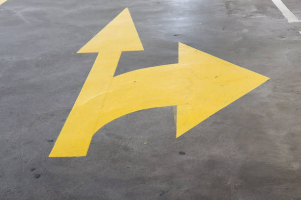 yellow arrows on the road