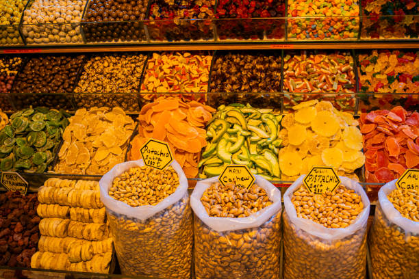 Indulge in a sweet paradise at the Grand Bazaar, with a vibrant display of Turkish delights, candies, and sugary treats, offering a sensory feast of colors and flavors.