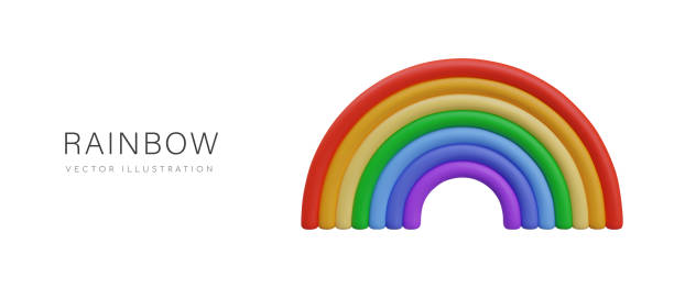 istock Big rainbow of 7 colors. Vector bright object in cartoon style. Sky arch, festive design element 2147550980