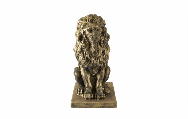 istock Five concrete sculptures of lions. 2147551083