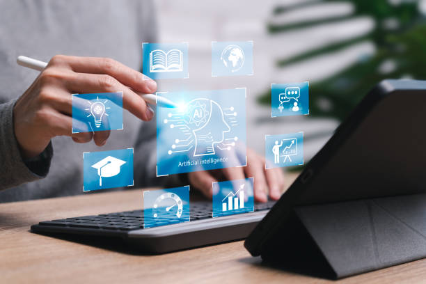 istock AI Artificial Intelligence, Education technology concept, Women use Laplets, Learn online webinars successfully, Use AI to Generate Business Development, New ideas for success, technology of future 2147551808