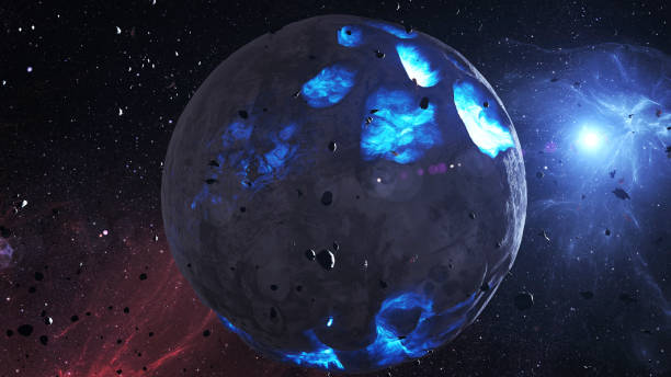 istock Bombarded Dying Planet in the galaxy with asteroids 2147552307