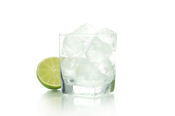istock Glass with ice, and lime isolated on white background 2147552551