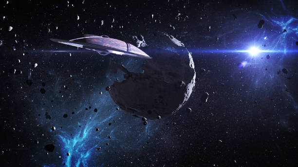 istock Large alien spaceship heading toward dying planet 2147552555