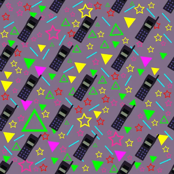 Vector illustration of cell phone seamless pattern