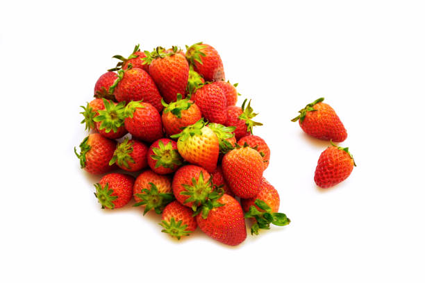istock Top view of a Group Strawberry isolated on white background 2147554282