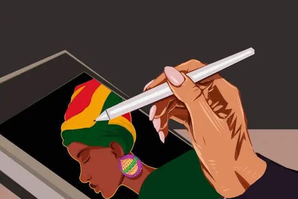 Vector illustration of Preparing a poster for the upcoming Juneteenth