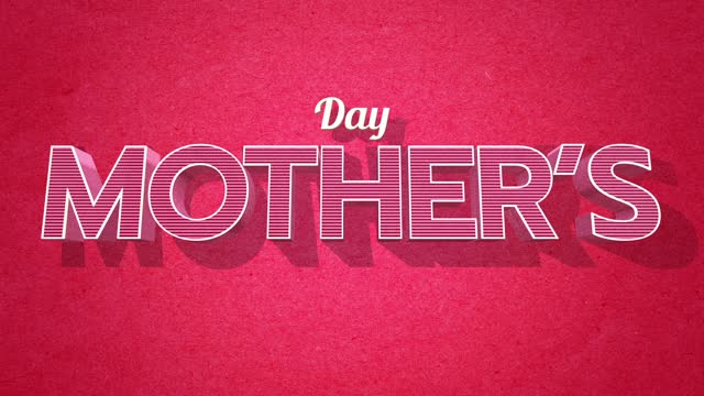 Vintage red and white Mothers Day text on distressed background