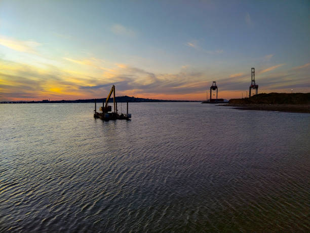 istock Industry machine parked at montevideo port, uruguay 2147564574