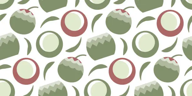 Vector illustration of Coconut seamless pattern