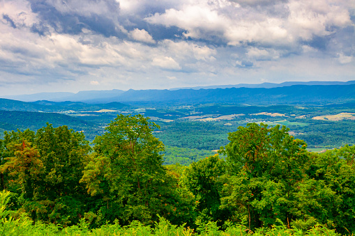 Overlook along the Skyline Drive in Shenandoah National Park