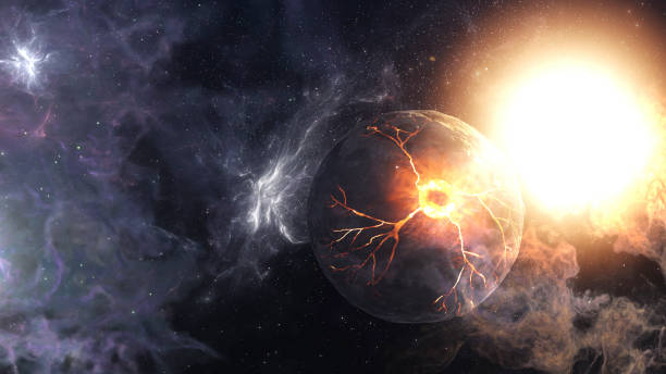 istock Massive Dying planet in the galaxy with Nebula 2147566200