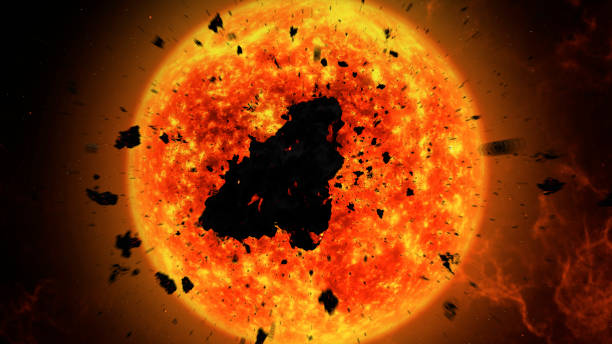 istock Meteors and Large asteroid heading the sun 2147566392
