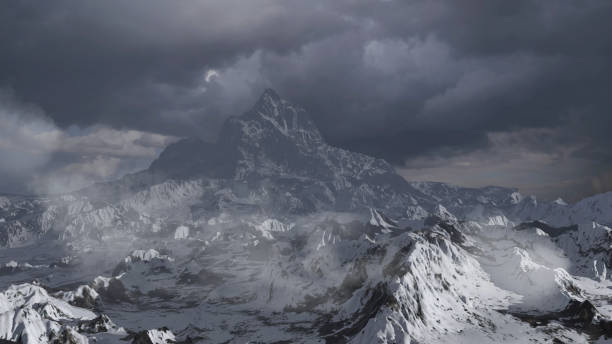 istock Epic Snowy Rocky Mountains aerial view 2147566431