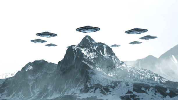 istock UFO saucers spinning and rotating above mountain top,aerial 2147566455