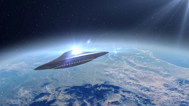istock Flying Saucer UFO hovering close to Earth 2147567673