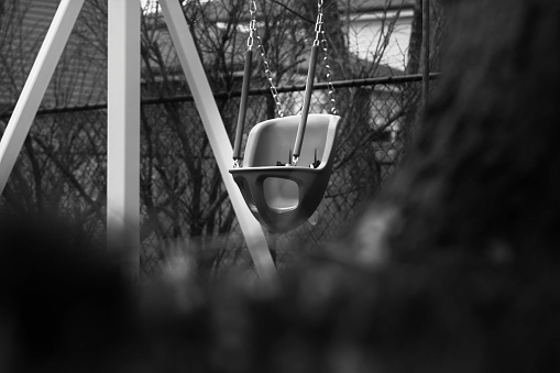 Lonely baby swing at the park