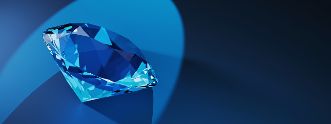 Beautiful glowing blue diamond.stock photo